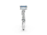 White gold Fancy Blue Emerald  Solitaire Diamond Ring with Channel Set Band and Six-Prong Setting_51