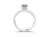 White gold Fancy Blue Emerald  Solitaire Diamond Ring with Channel Set Band and Six-Prong Setting_51