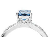 White gold Fancy Blue Emerald  Solitaire Diamond Ring with Channel Set Band and Six-Prong Setting_52
