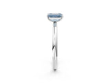 White gold Fancy Blue Emerald  Solitaire Diamond Ring with Four-Prong Setting on a Plain Band_34