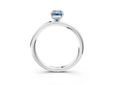 White gold Fancy Blue Emerald  Solitaire Diamond Ring with Four-Prong Setting on a Plain Band_34