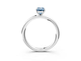 White gold Fancy Blue Emerald  Solitaire Diamond Ring with Four-Prong Setting on a Plain Band_46