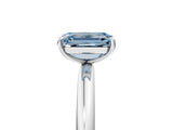 White gold Fancy Blue Emerald  Solitaire Diamond Ring with Four-Prong Setting on a Plain Band_48