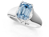 White gold Fancy Blue Emerald  Solitaire Diamond Ring with Six-Prong Cathedral Setting_33