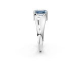White gold Fancy Blue Emerald  Solitaire Diamond Ring with Six-Prong Cathedral Setting_34