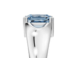 White gold Fancy Blue Emerald  Solitaire Diamond Ring with Six-Prong Cathedral Setting_37