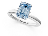 White gold Fancy Blue Emerald  Solitaire Diamond Ring with Six-Prong Setting on a Classic Band_4
