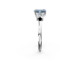 White gold Fancy Blue Emerald  Solitaire Diamond Ring with Six-Prong Setting on a Classic Band_5