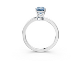 White gold Fancy Blue Emerald  Solitaire Diamond Ring with Six-Prong Setting on a Classic Band_6