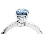White gold Fancy Blue Emerald  Solitaire Diamond Ring with Six-Prong Setting on a Classic Band_7