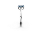 White gold Fancy Blue Emerald  Solitaire Diamond Ring with Split Shank and Four-Prong Setting_22