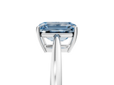 White gold Fancy Blue Emerald  Solitaire Diamond Ring with Split Shank and Four-Prong Setting_25