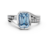 White gold Fancy Blue Emerald  Solitaire Diamond Ring with Split Shank and Prong Setting_41