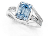 White gold Fancy Blue Emerald  Solitaire Diamond Ring with Split Shank and Prong Setting_42