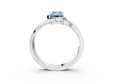 White gold Fancy Blue Emerald  Solitaire Diamond Ring with Split Shank and Prong Setting_44