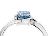 White gold Fancy Blue Emerald  Solitaire Diamond Ring with Split Shank and Prong Setting_45