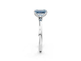 White gold Fancy Blue Emerald  Solitaire Diamond Ring with Thin Band and Four-Prong Setting_62