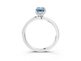 White gold Fancy Blue Emerald  Solitaire Diamond Ring with Thin Band and Four-Prong Setting_63