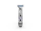 White gold Fancy Blue Emerald  Solitaire Diamond with Pave and Channel Set Band_40
