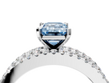 White gold Fancy Blue Emerald  Solitaire Diamond with Pave and Channel Set Band_42