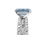 White gold Fancy Blue Emerald  Solitaire Diamond with Pave and Channel Set Band_43