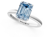 White gold Fancy Blue Emerald  Solitaire Engagement Ring with Cathedral Band and Four-Prong Setting_22