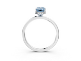 White gold Fancy Blue Emerald  Solitaire Engagement Ring with Cathedral Band and Four-Prong Setting_24