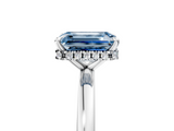 White gold Fancy Blue Emerald  Solitaire Engagement Ring with Cathedral Band and Four-Prong Setting_26