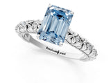 White gold Fancy Blue Emerald  Solitaire Floral Milgrain Engagement Ring_31