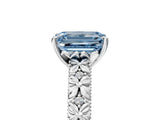 White gold Fancy Blue Emerald  Solitaire Floral Milgrain Engagement Ring_36