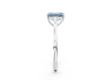 White gold Fancy Blue Emerald  Solitaire Heart Prong Engagement Ring with Tapered Band_55