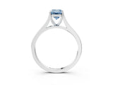 White gold Fancy Blue Emerald  Solitaire Heart Prong Engagement Ring with Tapered Band_56