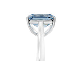 White gold Fancy Blue Emerald  Solitaire Heart Prong Engagement Ring with Tapered Band_60