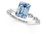 White gold Fancy Blue Emerald  Solitaire Marquise Side Stone Prong Setting Ring_43