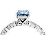 White gold Fancy Blue Emerald  Solitaire Marquise Side Stone Prong Setting Ring_48