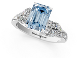 White gold Fancy Blue Emerald  Solitaire Marquise Twist Band with Six-Prong Setting_58