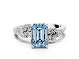 White gold Fancy Blue Emerald  Solitaire Marquise Twist Band with Six-Prong Setting_61