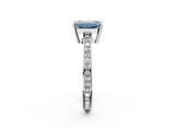 White gold Fancy Blue Emerald  Solitaire Pavé Band Prong Setting Ring_22