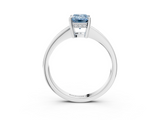 White gold Fancy Blue Emerald  Solitaire Pavé Band Prong Setting Ring_23