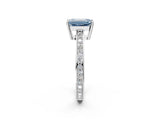 White gold Fancy Blue Emerald  Solitaire Pavé Band Prong Setting Ring_51