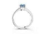 White gold Fancy Blue Emerald  Solitaire Pavé Band Prong Setting Ring_52