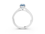 White gold Fancy Blue Emerald  Solitaire Pavé Band with Four-Prong Setting_91
