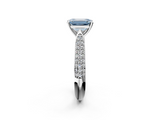 White gold Fancy Blue Emerald  Solitaire Pavé Diamond Engagement Ring with Four-Prong Setting_175