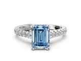 White gold Fancy Blue Emerald  Solitaire Pave Diamond Engagement Ring with Prong Setting_20