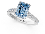 White gold Fancy Blue Emerald  Solitaire Pave Diamond Engagement Ring with Prong Setting_21
