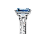 White gold Fancy Blue Emerald  Solitaire Pave Split Shank Engagement Ring with Six-Prong Setting_42