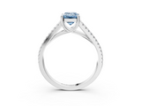 White gold Fancy Blue Emerald  Solitaire Split Shank Pavé Diamond Engagement Ring_425