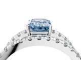 White gold Fancy Blue Emerald  Solitaire Split Shank Pave Diamond Ring_53