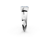White gold Fancy Blue Emerald  Solitaire Tension Set Diamond Ring with Wide Band_19