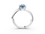 White gold Fancy Blue Emerald  Solitaire Tension Set Diamond Ring with Wide Band_20